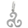 Pendentif triskel 1,3 cm en argent 925 °/°° Rhodié (0.6 g). Livré en boîte..