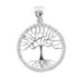 Pendentif arbre de vie en argent 925 °/°° rhodié avec cercle serti de pierres OZ H 1.5 cm (1 g). Livré en boite..