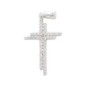 Croix double en argent 925 °/°° avec pierres OZ H. 2,3 cm (1,20 g). Livrée en boîte.