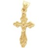 Croix de cou Grecque en plaqué or H. 1,8 cm. Livrée en boite..