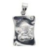 Pendentif de l'Ange Raphael sur parchemin en argent 925 H. 1,5 cm (1.1g). Livré en boite..