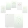 Bloc-notes blanc avec symbole H. 14 x 9 cm.