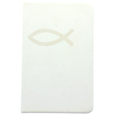 Bloc-notes blanc avec symbole H. 14 x 9 cm.