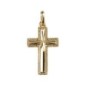Croix de cou en plaqué or avec incrustation de pierres OZ H. 2 cm. Livrée en boite.
