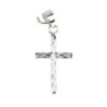 Croix de cou striée en argent 925 °/°° H. 1,7 cm (0,54 g). Livrée en boite.
