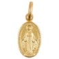 Médaille en plaqué or de la Vierge Miraculeuse - texte en Latin H. 0,8 cm. Livrée en boite.