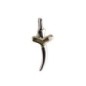 Croix de cou stylisée bi-ton plaqué or et argent 925°/°° H. 1,5 cm (0,93 g). Livrée en boite.