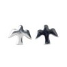 Boucle d'oreille forme colombe 0,9 cm en argent 925 °/°° (0,77 g).