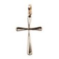 Croix de cou incurvée en plaqué or avec bords arrondis – H. 2,5 cm. Livrée en boîte..