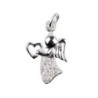 Pendentif ange avec cœur en argent rhodié 925 (2,39 g), serti de pierres OZ blanches – H. 2,5 cm. Livré en boîte..