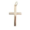 Croix de cou plate en plaqué or – H. 3,5 cm. Livrée en boîte..