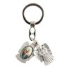 Porte-clés statuette ange ouvrant H. 3,6 cm double résine, plusieurs saints.