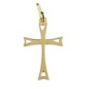 Croix de cou ajourée en plaqué or – H. 1,8 cm. Livrée en boîte..