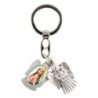 Porte-clés statuette ange ouvrant H. 3,6 cm double résine, plusieurs saints.