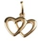 Pendentif en plaque or double cœur H. 1 cm L. 1,6 cm. Livre en boite.