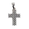 Croix de cou en argent 925 °/°° sertie de pierres OZ H. 1,7 cm (1.87 g). Livree en boite.