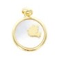 Médaille en plaqué or et nacre avec colombe – Ø 1,5 cm. Livrée en boîte..