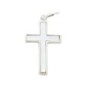 Croix de cou en argent 925 (3,45 g) et nacre – H. 2,2 cm. Livrée en boîte..