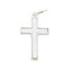 Croix de cou en argent 925 (3,45 g) et nacre – H. 2,2 cm. Livrée en boîte..