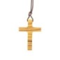 Croix de cou en bois d'olivier H. 3.5 cm avec cordon 70 cm..