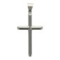 Croix de cou pour homme forme tube, couleur argentée en acier inoxydable H. 5 cm..
