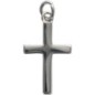 Croix de cou en laiton argenté, H. 1,50 cm..