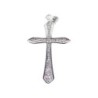 Croix de cou arrondie, laiton plaque platine avec pierres OZ H. 3,6 cm..