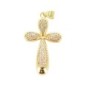 Croix de cou dorée supérieur forme trèfle avec pierres OZ H. 3,1 cm..