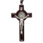 Croix de cou de saint Benoit marron hauteur 6 cm avec cordon 60 cm..