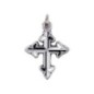 Croix de cou dominicaine en métal couleur argentée émaillé H. 3 cm..