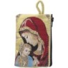 Porte-monnaie icône en tissu, brodé de fil doré, H 10 x 7 cm. plusieurs sujets..