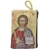 Porte-monnaie icône en tissu, brodé de fil doré, H 10 x 7 cm. plusieurs sujets..