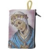 Porte-monnaie icône en tissu, brodé de fil doré, H 10 x 7 cm. plusieurs sujets..