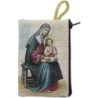 Porte-monnaie icône en tissu, brodé de fil doré, H 10 x 7 cm. plusieurs sujets..