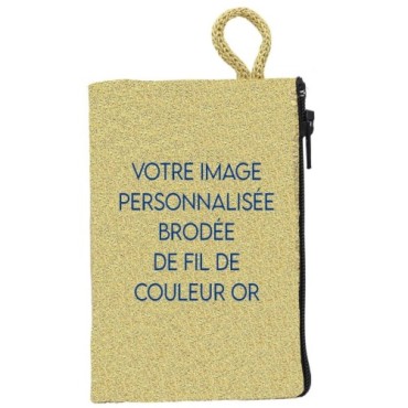 Porte-monnaie icône en tissu, brodé de fil doré, H 10 x 7 cm. plusieurs sujets..