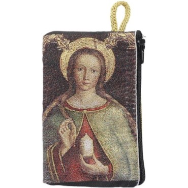 Porte-monnaie icône en tissu, brodé de fil doré, H 10 x 7 cm. plusieurs sujets..