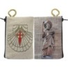 Porte-monnaie icône en tissu, brodé de fil doré, H 10 x 7 cm. plusieurs sujets..