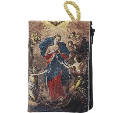 Porte-monnaie icône en tissu, brodé de fil doré, H 10 x 7 cm. plusieurs sujets..