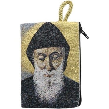 Porte-monnaie icône en tissu, brodé de fil doré, H 10 x 7 cm. plusieurs sujets..