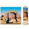 Bougie lumineuse transparente LED avec image nativité Ø 5 cm H. 15 cm.