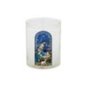 Veilleuse blanche avec autocollant -quot-vitrail-quot- de saint 20-24- H- 6-5 cm- -Oslash- 5 cm - VO 5--