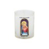 Veilleuse blanche avec autocollant -quot-vitrail-quot- de saint 20-24- H- 6-5 cm- -Oslash- 5 cm - VO 5--