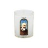 Veilleuse blanche avec autocollant -quot-vitrail-quot- de saint 20-24- H- 6-5 cm- -Oslash- 5 cm - VO 5--