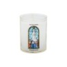Veilleuse blanche avec autocollant -quot-vitrail-quot- de saint 20-24- H- 6-5 cm- -Oslash- 5 cm - VO 5--