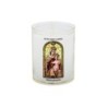 Veilleuse blanche avec autocollant -quot-vitrail-quot- de saint 20-24- H- 6-5 cm- -Oslash- 5 cm - VO 5--
