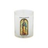 Veilleuse blanche avec autocollant -quot-vitrail-quot- de saint 20-24- H- 6-5 cm- -Oslash- 5 cm - VO 5--
