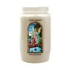 Veilleuse blanche 3 jours avec image vitrail de saint, hauteur 9,7 cm Ø 5.8 cm..