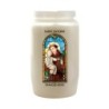 Veilleuse blanche 3 jours avec image vitrail de saint, hauteur 9,7 cm Ø 5.8 cm..
