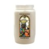 Veilleuse blanche 3 jours avec image vitrail de saint, hauteur 9,7 cm Ø 5.8 cm..