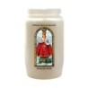 Veilleuse blanche 3 jours avec image vitrail de saint, hauteur 9,7 cm Ø 5.8 cm..